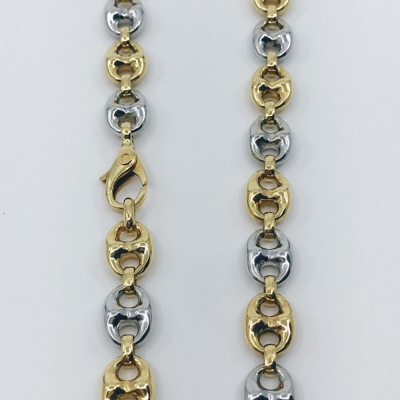 Cadena de calabrotes en oro bicolor 18kt