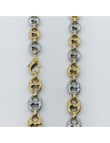 Cadena de calabrotes en oro bicolor 18kt