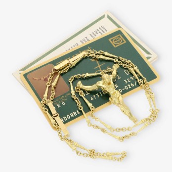 Collar con el Cristo de DalÃ­ en oro 18kt  con documento 2