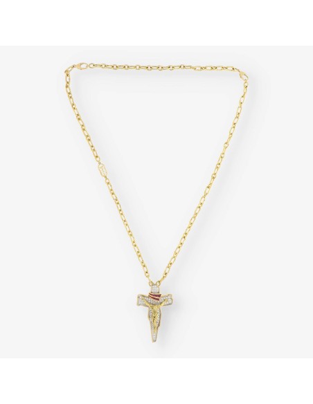 Collar con la cruz de DalÃ­ en oro 18kt y brillantes con documento