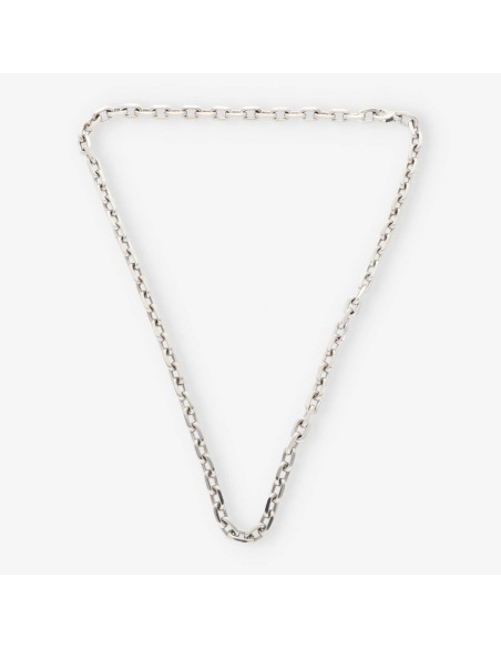 Cadena forzada en oro blanco 18kt 60cm.