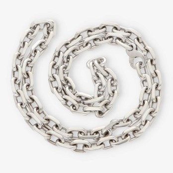 Cadena forzada en oro blanco 18kt 60cm. 2