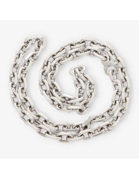 Cadena forzada en oro blanco 18kt 60cm.