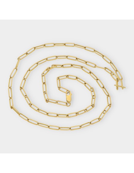 Cadena forzada eslabones largos en oro 18kt