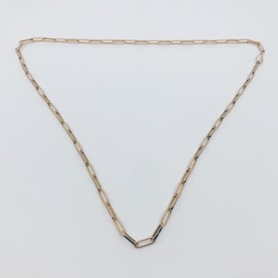 Cadena forzada eslabones largos en oro 18kt