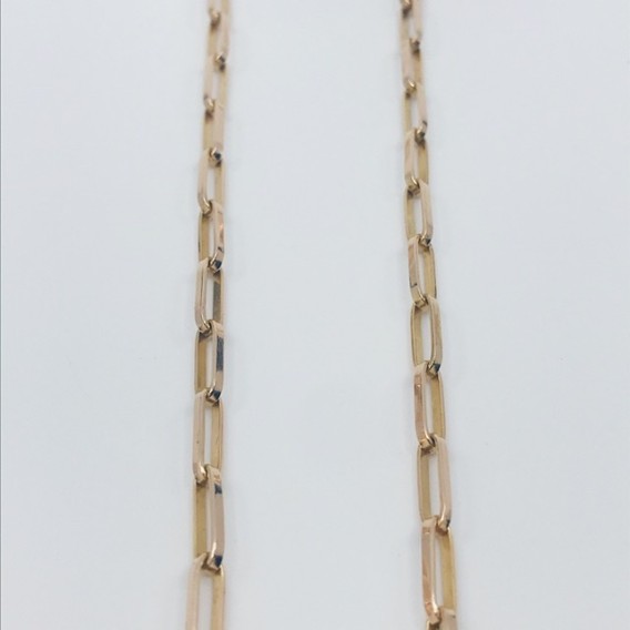 Cadena forzada eslabones largos en oro 18kt