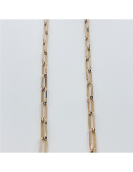 Cadena forzada eslabones largos en oro 18kt