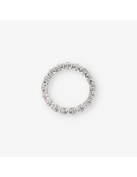Sortija alianza de oro blanco 18kt con brillantes