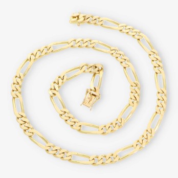 Cadena barbada 3x1 en oro 18kt 47cm 2