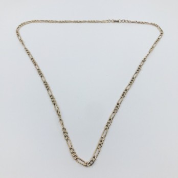 Cadena barbada alterna 3x1 en oro 18kt 2