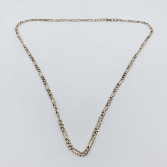 Cadena barbada alterna 3x1 en oro 18kt