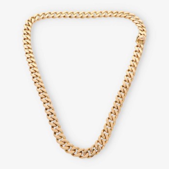 Cadena barbada maciza 63cm en oro rosa 18kt