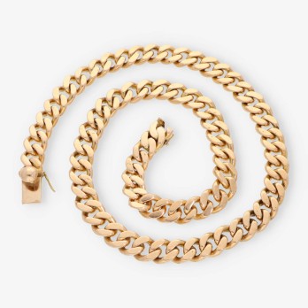 Cadena barbada maciza 63cm en oro rosa 18kt 2