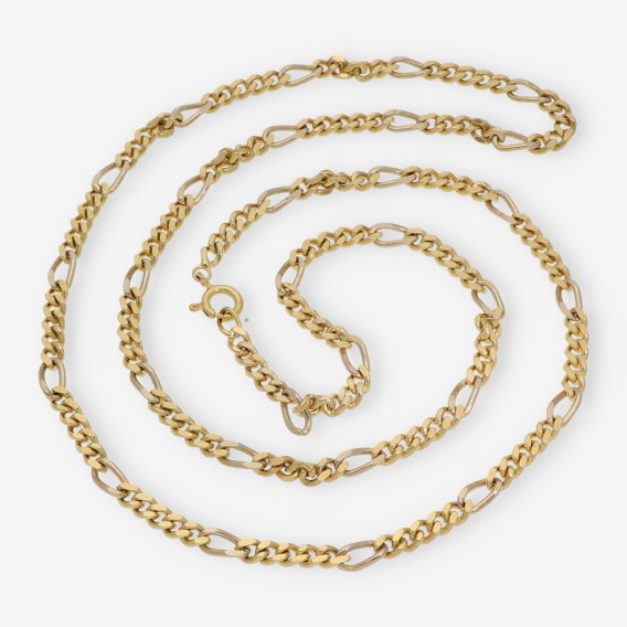 Cadena barbada alterna 5x1 68.5cm en oro 18kt