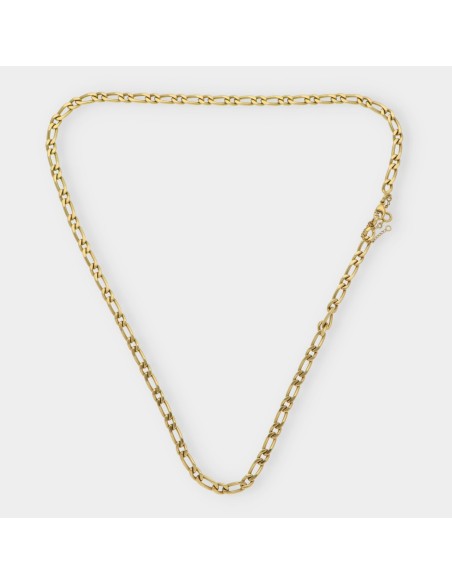 Cadena barbada alterna 1x1 en oro 18kt