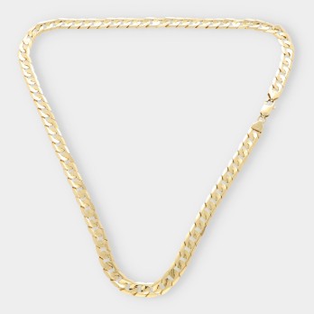 Cadena barbada plana en oro 18kt 2