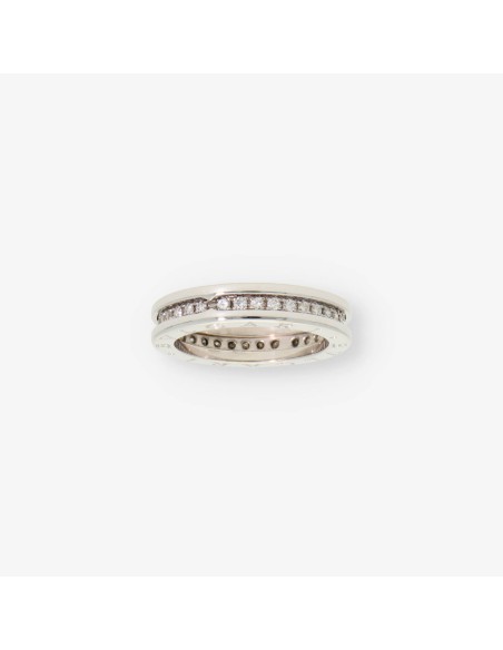 Anillo Bulgari BZero de 1 banda en oro blanco 18kt y brillantes