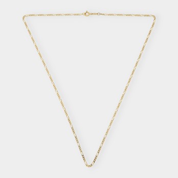 Cadena barbada alterna 3x1 en oro 18kt