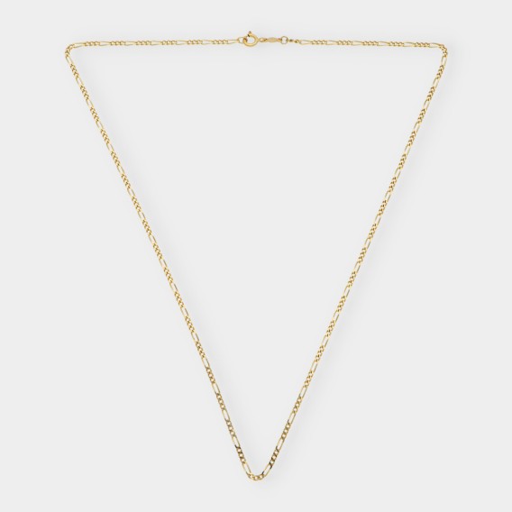 Cadena barbada alterna 3x1 en oro 18kt