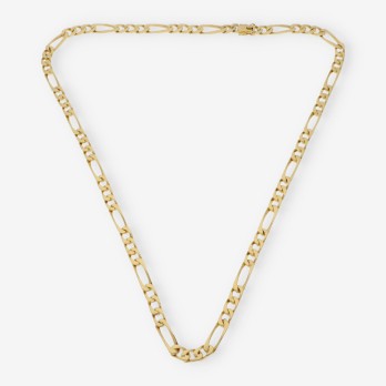 Cadena barbada alterna 3x1 en oro 18kt