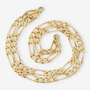 Cadena barbada alterna 3x1 en oro 18kt 2