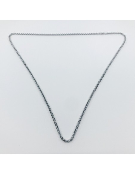 Cadena rolo en oro blanco 18kt