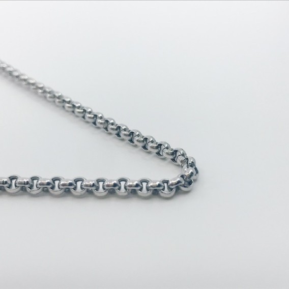 Cadena rolo en oro blanco 18kt