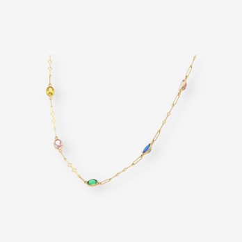 Gargantilla 44cm en oro 18kt con piedras semipreciosas 2