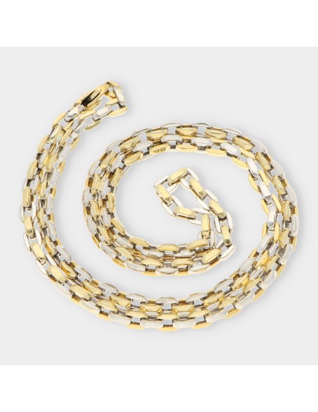 Cadena forzada en oro bicolor 18kt