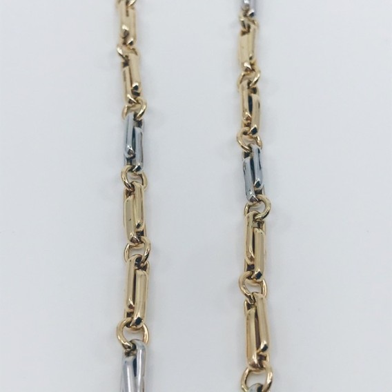 Cadena en oro bicolor 18kt