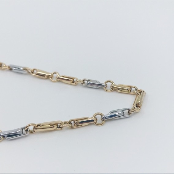 Cadena en oro bicolor 18kt
