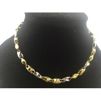 Cadena de oro blanco y amarillo