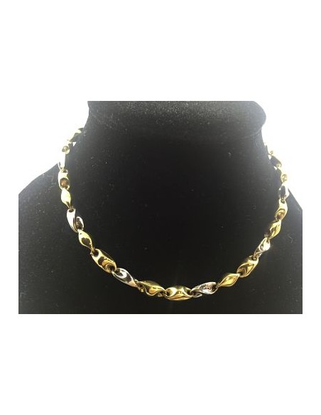 Cadena de oro blanco y amarillo