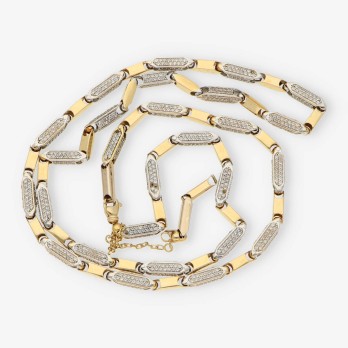 Cadena 74cm en oro bicolor 18kt con brillantes 2