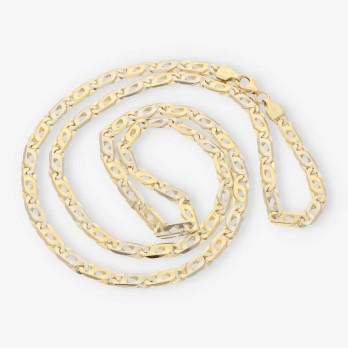 Cadena plana 60cm en oro bicolor 18kt NUEVO 2