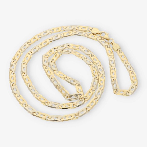 Cadena plana 60cm en oro bicolor 18kt NUEVO