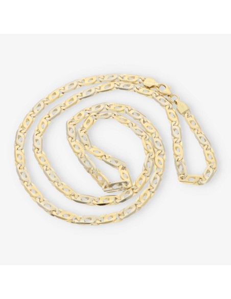 Cadena plana 60cm en oro bicolor 18kt NUEVO