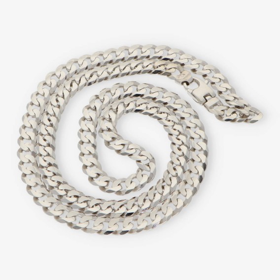 Cadena barbada 60cm en oro blanco 18kt NUEVO