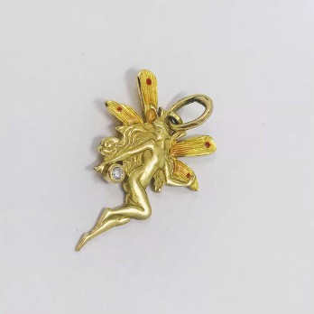 Colgante hada en oro 18kt 2