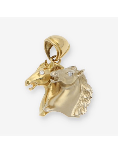 Colgante de caballos en oro 18kt
