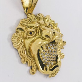 Cabeza LeÃ³n en oro 18kt 2