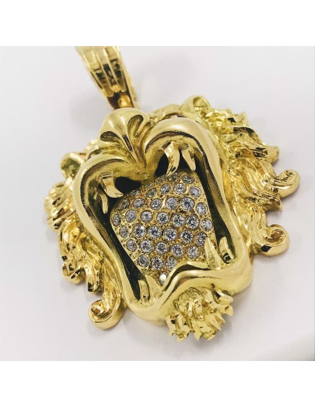 Cabeza LeÃ³n en oro 18kt