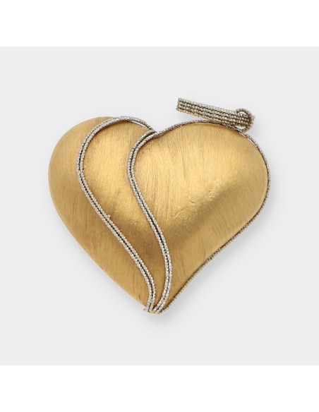 Colgante corazÃ³n de oro blanco y amarillo 18kt