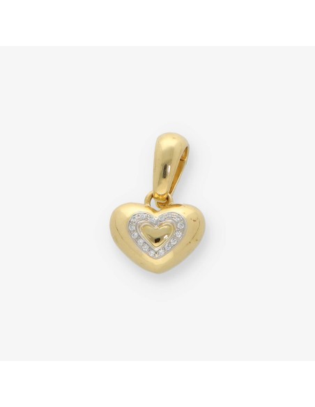 Colgante Chimento corazÃ³n en oro blanco 18kt con brillantes.