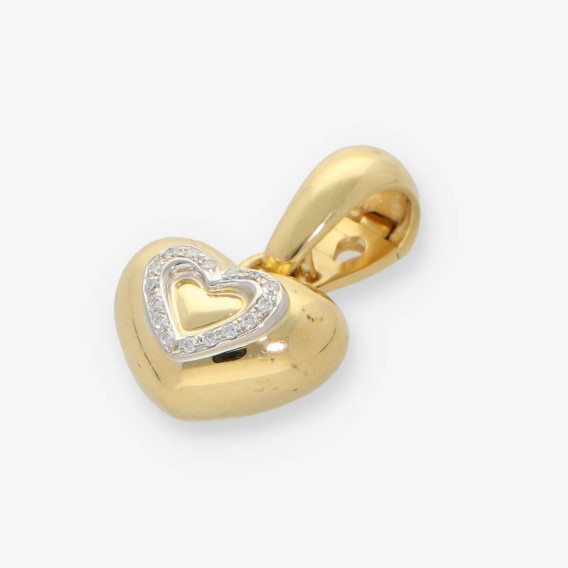 Colgante Chimento corazÃ³n en oro blanco 18kt con brillantes.