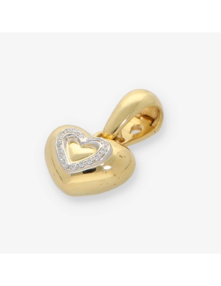 Colgante Chimento corazÃ³n en oro blanco 18kt con brillantes.