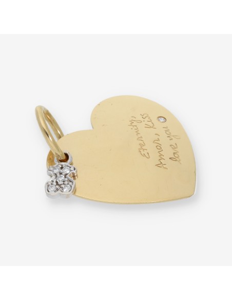 Colgante corazÃ³n Tous en oro18kt y brillantes