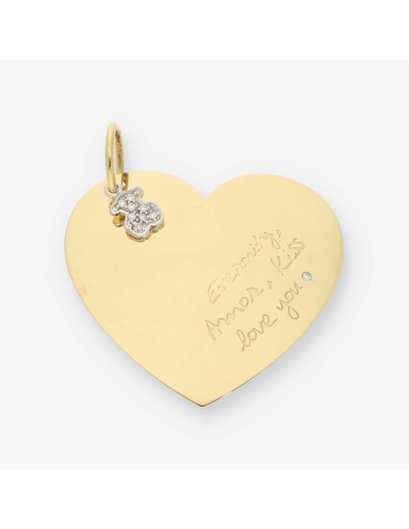Colgante corazÃ³n Tous en oro 18kt. y brillantes