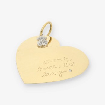 Colgante corazÃ³n Tous en oro 18kt. y brillantes 2
