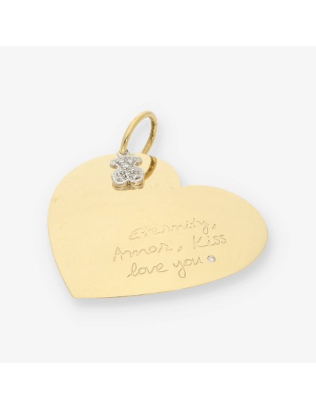 Colgante corazÃ³n Tous en oro 18kt. y brillantes